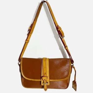 Dooney and Bourke Equestrian Leather Shoulder Bag Adjust Strap Nickel Hardware